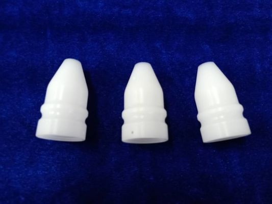 White CNC Machining Plastic Parts POM Acetal Threaded Clamp Boot