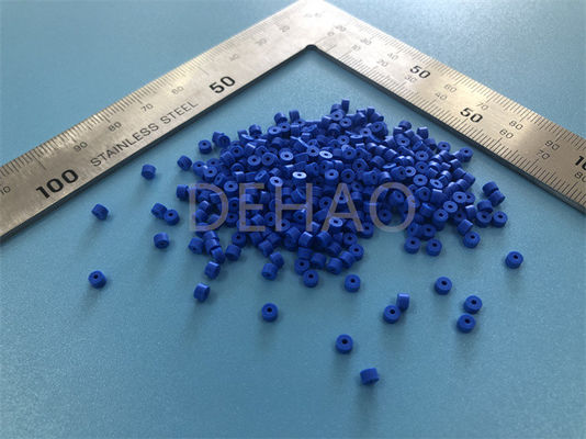 Blue PTFE Machined Parts Insulator For RF Connector ISO14001