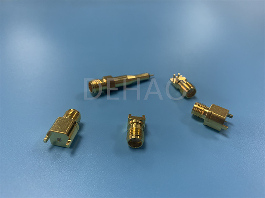 SMA 2.92 RF Coaxial Connector Gold Plated Custom PTFE Parts PTFE Insulator