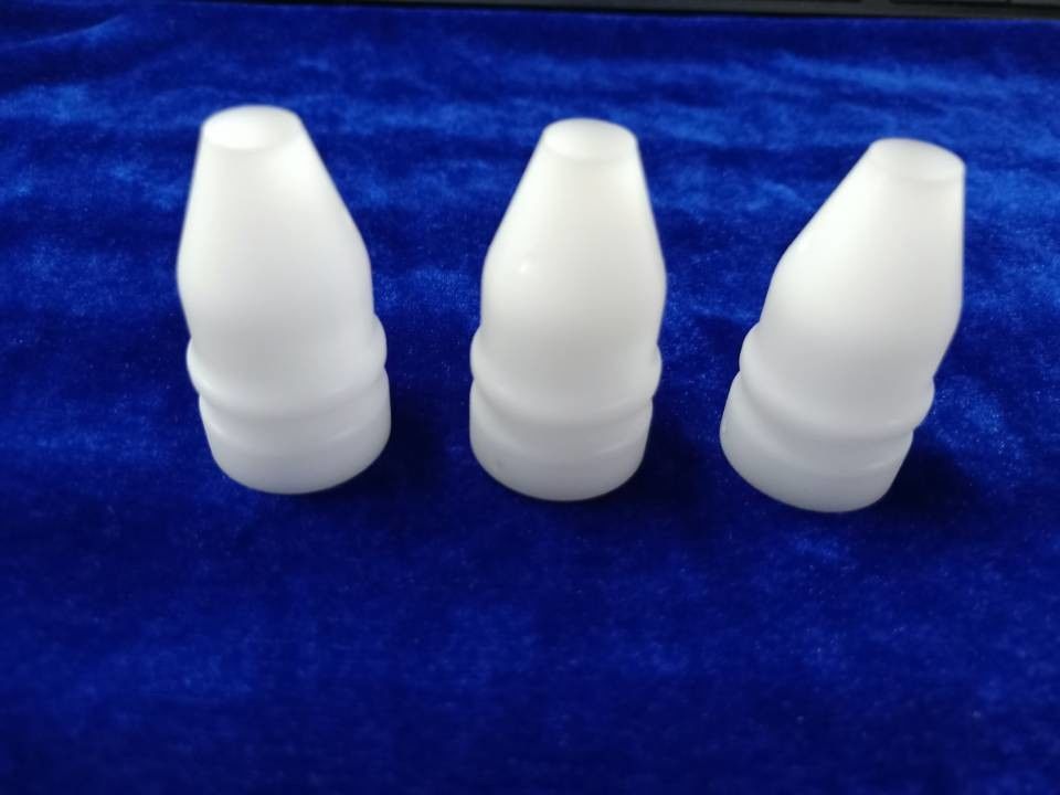 White CNC Machining Plastic Parts POM Acetal Threaded Clamp Boot