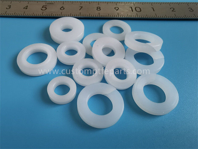 White Nylon Machined Parts , Flat Nylon Washer PA66 PA6