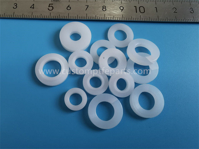 White Nylon Machined Parts , Flat Nylon Washer PA66 PA6