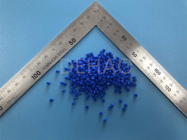 Blue PTFE Machined Parts Insulator For RF Connector ISO14001